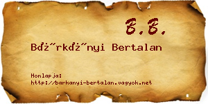 Bárkányi Bertalan névjegykártya