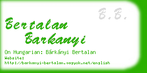 bertalan barkanyi business card